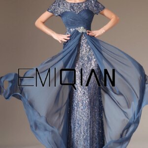 New O-Neck Cap Sleeves Sequined Lace Chiffon Mother of the Bride Dress Wedding Party Dresses