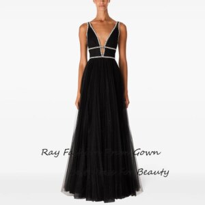Ray Evening Dress فستان حفلة موسيقية Elegant Tulle Crystal A-Line Spaghtti Strap Cocktail Party Prom Gown For Sexy Women