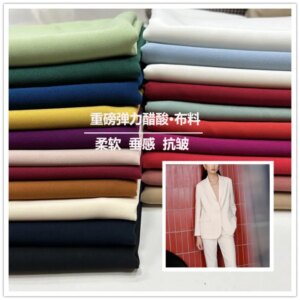 Fall new matte stretch acetate cloth suit dress wide leg pants sag anti-wrinkle fabric