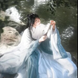 Large Size Hanfu Men/Women Chinese Traditional Hanfu Gradient Blue White Couples Cosplay Costume Hanfu Robe Cloak For Women Men