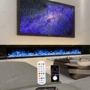3D Water Atomization Fireplace Monochrome Flame Indoor Humidifier Decoration Intelligent Remote Control Water Steam Fireplace