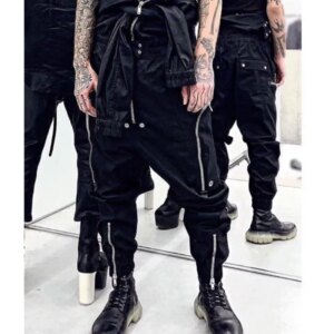 High Quality Niche Designer Style Dark Spring and Summer Catwalk Heavy Industry Zipper Side Pocket Tooling Pants