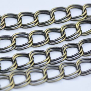 Nickel Free!! 100meter/lot 9x10mm Antique bronze jewelry necklace chain link chain