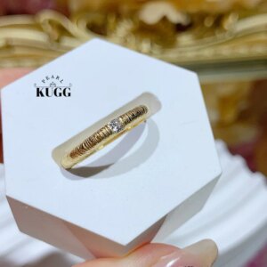 KUGG 100% 18K Yellow Gold Rings Real Natural Diamond Engagement Ring Vintage INS Style High Party Jewelry for Women
