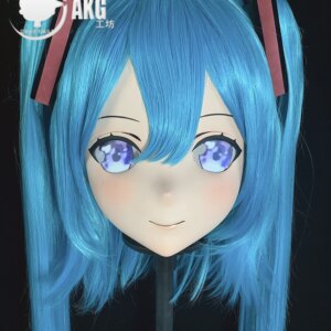 Customize Character Female/Girl Resin Kig Full Head With Lock Anime Cosplay Japanese Anime Kigurumi Mask