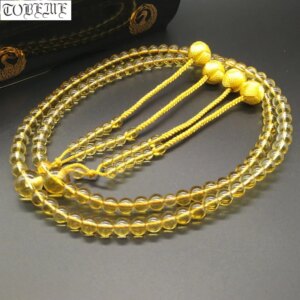 Japanese Shingon Buddhism Prayer Beads Japanese Tantrism Chanting 108 Beads Mala Citrine Rosary Beads