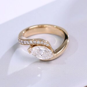 Provence Luxury Wedding Ring 14KGold Marquise Cut IGI D/VS1 Lab Diamonds Rings Engagement Rings for Women Personalized Custom