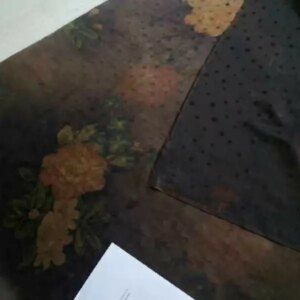 High Quality Real Silk Fabric 28momme Jacquard Satin Fragrant Cloud Yarn Length 1meter