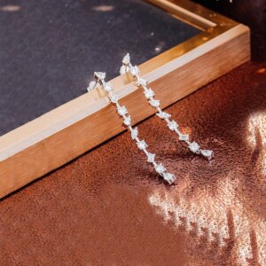 Provence Luxury Drop Earrings for Women 18K Gold DEF/VS Lab Diamonds Engagement Jewelry Stud Earrings Personalized Custom