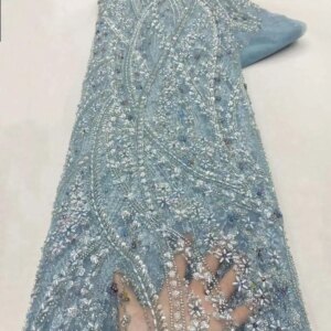 African Sequins Lace Fabric Flower Embroidery Sequins Beaded Mesh Lace 2024 Hot Sale For Wedding Dress And Clothing Fabric Xz
