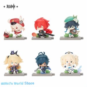 MiHoYo Official Original Genshin Impact Klee Mondstadt Theme Q Series Role Boxs Venti PVC Diluc Ornament Kaeya Birthday Gifts