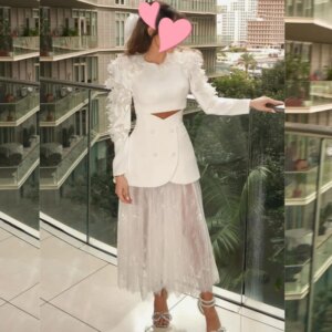 Customized Tulle Button Applique A-line O-Neck Bespoke Occasion Gown Midi es Saudi Arabia