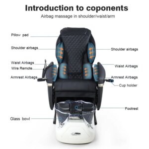 Modern   Nail Salon Electric Pipeless Whirlpool Foot Spa Full Body European Touch Massage Manicure Pedicure Chair