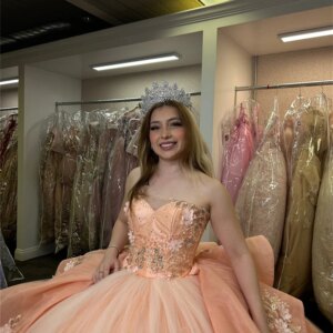 Elegant Strapless Shiny Quinceanera Dress Off The Shoulder Party Prom Dress Ball Gown Flower Girl Sweet 16 Gown Vestidos