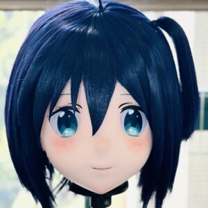 Customize Character Female/Girl Resin Kig Full Head With Lock Anime Cosplay Japanese Anime Kigurumi Mask