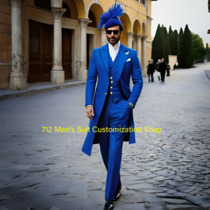 Royal Blue Wedding Groom Tuxedo 3 Piece Suit Men’s Formal Suit Jacket Pants Vest 2025 Elegant Party Dress Men’s Blazer