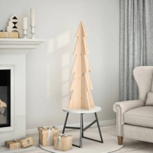 Wooden Christmas Tree Natural Wood Solid Pine Wood Small