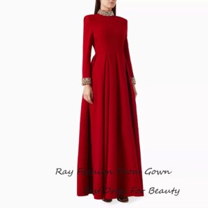 Elegant Crepe Evening Dresses Cocktail Party Prom Gown Floor Length Vestidos De Fiesta A-line Crystal-embellished Cocktail Dress