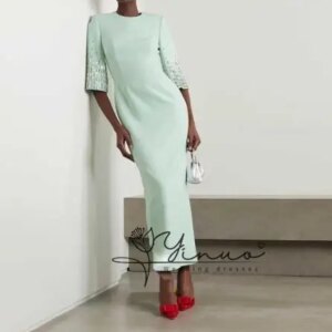 customized Dress Luxury Birthday Evening Dress Ankle Length Short Sleeves Summer Elegant Wedding Party Gowns For Women Arab 2025