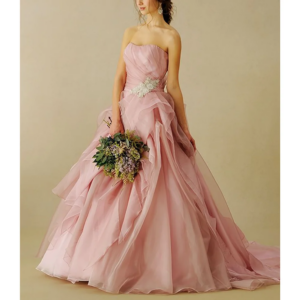 Pink Strapless Sleeveless A-Line Evening Dress New Fashion Female Floor Length Party Prom Gowns