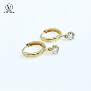 Votum Real Diamonds 18K Gold Drop Earrings Huggies Original Au750 Hoops Earring Dangle Women Luxury Custom Gift Fine Jewelry
