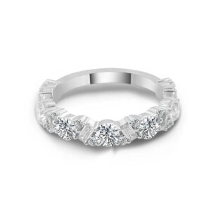 Provence 10K/14K/18K Moissanite Promise Rings for Women Round Cut D Color Women’s Half Eternity Rings Custom Jewelry GRA