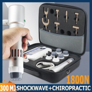 300MJ Shockwave Therapy Machine for ED Treatment Pain Relief 1800N Spine Chiropractic Correction Gun 2025 Latest 2 in 1 Massager