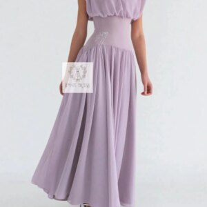 CustomizedElegant Vintage Sweet Lilac Beads Chiffon A-Line Summer Customized Formal Occasion Prom Dress Evening Party Gowns