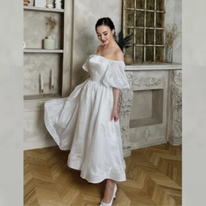 Customized Exquisite Sparkle Jersey Draped Pleat Ruched Valentine’s Day A-line Off-the-shoulder Bespoke Occasion Gown