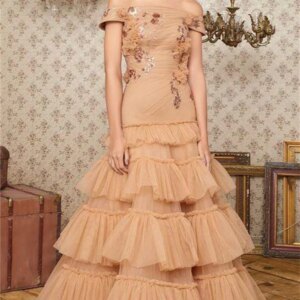 Elegant Gauze A-Line Evening Dress Charming Embroidered Prom Dress 2024 Stylish Floor-length Bride Gown Vestidos De Novia