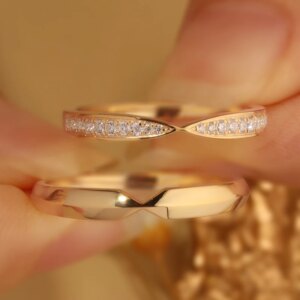 AZS Designer Handcrafted Custom Silver Gold Plated Lab Grown Gemstone Stacking Rings for Women Couples Love and Wedding Ring