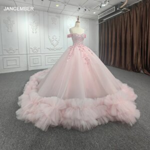 Jancember New Sweetheart Court Train Beaded Quinceanera Dresses Corset Dress Princess Sweet DY1122 فساتين سهره فاخرة طويلة