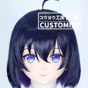C-412-58 Customize Full Head Resin Cartoon Cosplay Japanese Character Anime Role Play Crossdress Kigurumi Mask With Back Shell