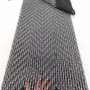 African Luxury Beaded Tulle Lace Fabric 2025 Nigerian Handmade Heavy Sequins Pearls Lace Fabric Fro Bridal Wedding Party Dresses