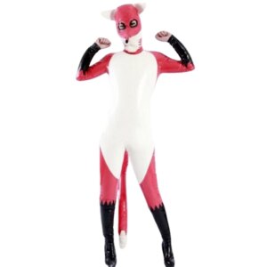 Latex Rubber Cute and Stylish Cartoon Fox Double Layer Suit Size XXS-XXL