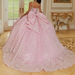 AQ243 Customized Pink Princess 15th Girl Quinceanera Dresses Crystal Ball Gown Women Prom Party Dress Special Occasion Wear 2025