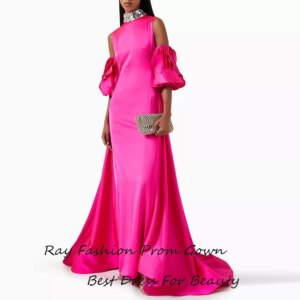 Elegant Satin Evening Dresses Cocktail Party Prom Gown Floor-length Vestidos De Fiesta Crystal-embellished Cocktail Dress