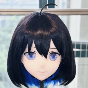 Customize Character Female/Girl Resin Kig Full Head With Lock Anime Cosplay Japanese Anime Kigurumi Mask