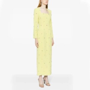 Dress Ankle Length Luxury Birthday Evening Dress Full Sleeves Summer Elegant Wedding Party Gowns For Women Square Collar