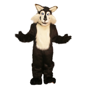 Black Wolf Mascot Costume coyote Adult Cartoon Character Party Halloween Plush Mascotte Kit Suit Free Ship SW897