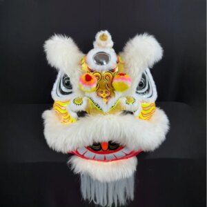 Single Head Golden White Lion Dance Traditional Chinese Folk Art Stage Performance Fashion No.3 Lion Dance Adult Style