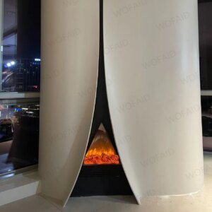 3D Electric Fireplace Build-in Wall Mounted Decoration Multicoloured Flames Remote and Button Control Fireplace
