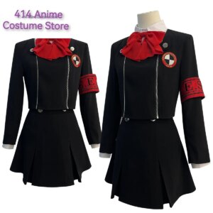 Game P3 Aegis Cosplay Costume Wig Gekkoukan High School Uniform Embroidery Suit Skirt Shirt Daily Wearing Gift