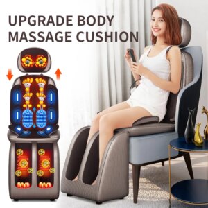 JAIYORL Electric Full Body Massage Chair Neck Back Waist Leg Infrared Heating Vibration Kneading Shiatsu Cushion Seat Relaxation