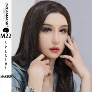 (M22G NINA)’Dreammask’ DMS Crossdress Female Full Head Breast Torso Cosplay Kigurumi Male To Female Silicone Mask Goddess Makeup