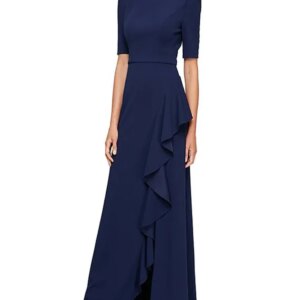 Customized Exquisite Ruffled Beaded Quarter Sleeve Mother Suit Round Neck Beaded Decorative Ruffled Hanging Shoulder Dress