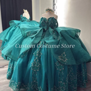 Customized Luxury Green Princess Strapless Corset Prom Dresses Quinceanera Dress 15 16 Birthday Party Dresses