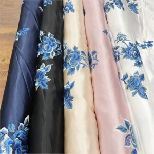 New Chinese satin acetate embroidery fabric heavy imitation Su style antique dress cheongsam clothing material