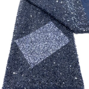 Sequins Lace African Lace Fabric 2025 French Embroidery Lace High Quality Luxury Heavy Beaded Bridal Wedding Lace Sewing
