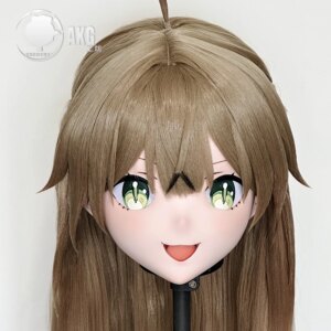 Customize Character Female/Girl Resin Kig Full Head With Lock Anime Cosplay Japanese Anime Kigurumi Mask